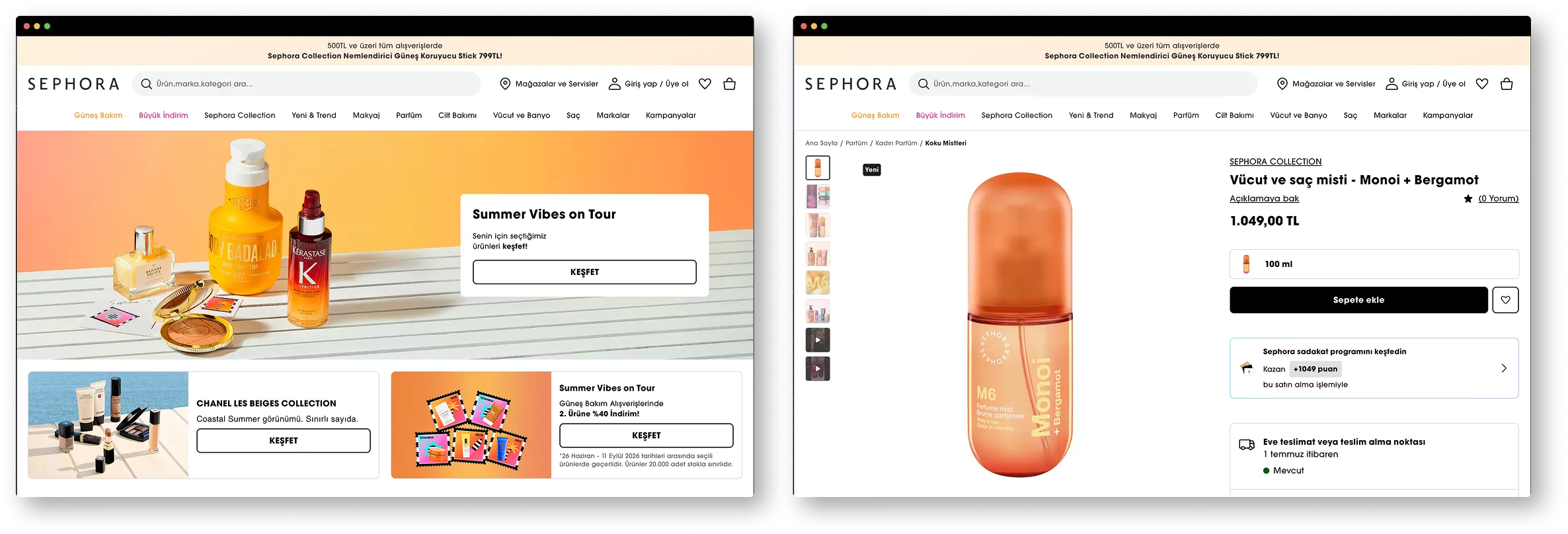 Akinon E-commerce Experience — Sephora (web)